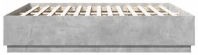 betonszürke szerelt fa ágykeret 200 x 200 cm