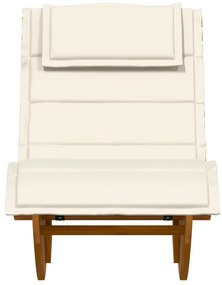 Napozó párnával 2 pcs Barna 60 x 154 x 74cm Tömör akácfa