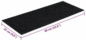 öntapadós lépcsőszőnyegek 15 db 60 x 25 cm fekete téglalap alakú