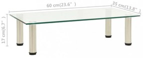 átlátszó edzett üveg TV-állvány 60 x 35 x 17 cm