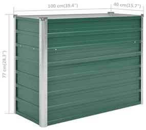 zöld horganyzott acél kerti magaságyás 100 x 40 x 77 cm