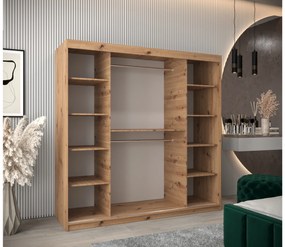 Ruhásszekrény 200 cm Toki 2 (artisan tölgy + artisan tölgy). 1065023