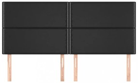 4 db fekete műbőr fejtámla 80 x 5 x 78/88 cm