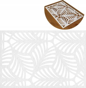 Asztali Tányéralátét Levelek Fehér Filc 30X45 Hq Techrebal