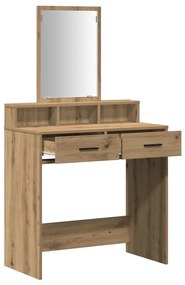 Sminkasztal Fiókokkal Kézműves Tölgy 79x41x140 cm
