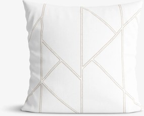 Goldea pamut párnahuzat - geometriai vonalak fehéren 50 x 60 cm