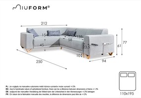 Bézs kinyitható-tárolóhelyes sarokkanapé (bal oldali-L alakú) Classy Sophie – Miuform