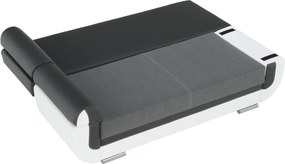 Kanapé, textilbőr fehér+szürke/szürke szövet, KARDYN