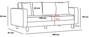 Kétszemélyes kanapé Berlunetta (krém + arany). 1106644