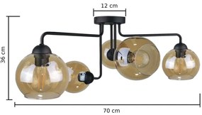 Felületre szerelhető csillár MONDE BLACK 5xE27/60W/230V