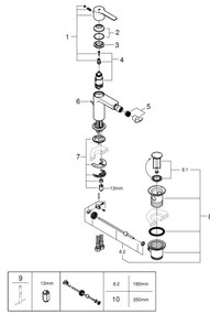 GROHE 33848001 - LINEARE bidécsaptelep DN 15, fényes króm