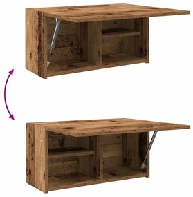 antik fa színű szerelt fa fali fürdőszobaszekrény 60x25x30 cm