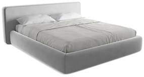 Szürke kárpitozott ágyneműtartós franciaágy ágyráccsal 180x200 cm Kiana – Makamii