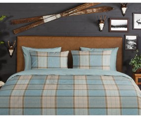 Kék kétszemélyes hosszabbított flanel ágyneműhuzat 200x220 cm Jacco – Good Morning