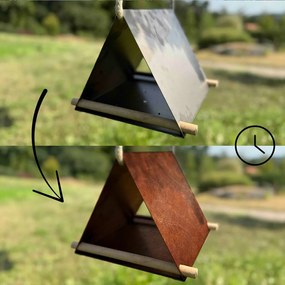 Vela Madáretető 25 x 25 x 20 cm, corten CORGARDEN 1041