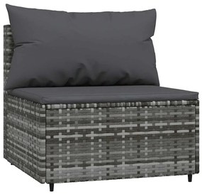 3 részes szürke polyrattan kerti ülőgarnitúra párnákkal