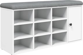 vidaXL fehér szerelt fa cipőtároló pad 102 x 32 x 50 cm