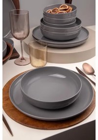 12 részes szürke/porcelán étkészlet
