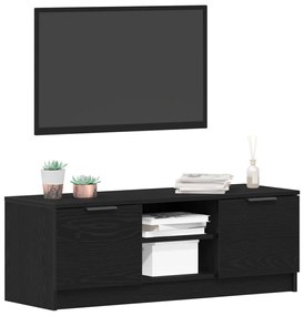 TV Szekrény Fekete Tölgy 102x35x36,5 cm Felépített Fa