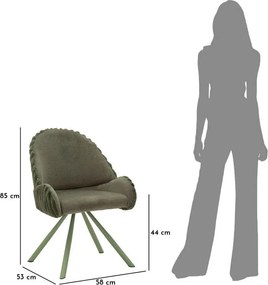 Zöld kárpitozott karfás étkezőfotel szett 2 db-os Stockholm – Mauro Ferretti