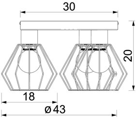 Spotlámpa LETI 3xE27/15W/230V fekete