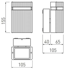 Lámpa Fali Lámpa NESSA 1 irányú, GU10, MAX. 50W, IP54, AC220-240V, 50/60Hz, szürke