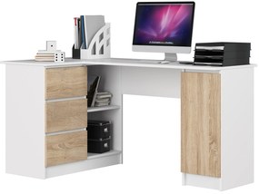 Sarok PC asztal Bienvenida (fehér + sonoma tölgy) (L). 1117066
