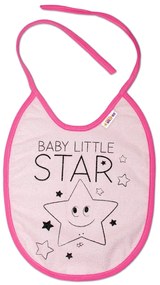 baby nellys nagy baby little star vízhatlan előke, 24 x 23 cm - rózsaszín