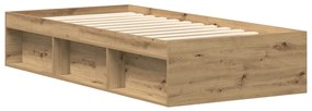 kézműves tölgy szerelt fa ágykeret matrac nélkül 90x200 cm