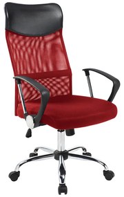 Ergonomikus irodai szék magasított háttámlával - piros