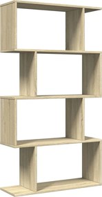 vidaXL 4 szintes sonoma tölgy fa elválasztó könyvespolc 70x24x129 cm