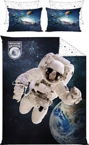 Ágyneműhuzat garnitúra 160x200 cm Pamut mintás kétoldalas Kozmosz űrhajós