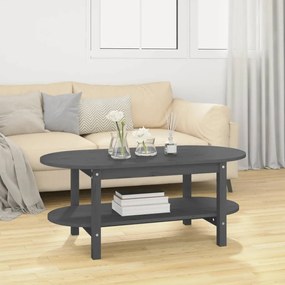 Szürke tömör fenyőfa dohányzóasztal 110 x 55 x 45 cm