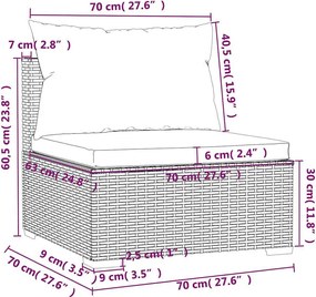 4 részes fekete polyrattan kerti ülőgarnitúra párnákkal
