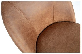 Konyakbarna bőr étkezőszék szett 2 db-os Vogue – WOOOD