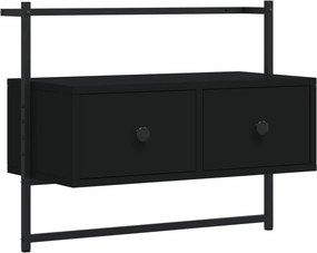 vidaXL fekete szerelt fa fali TV szekrény 60,5 x 30 x 51 cm