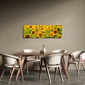 Kép - Napraforgók (órával) (90x30 cm)