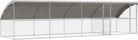 vidaXL Kutyaház tárolóval 4 pcs Ezüst 8 x 2 x 2 m Horganyzott acél