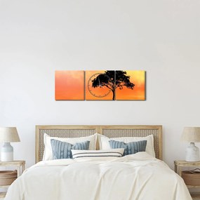 Kép egy fáról naplementekor (órával) (90x30 cm)