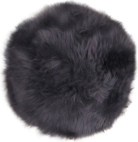 Lambskin báránybőr ülőpárna, Szürke, Ø35 cm