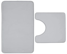 Világosszürke memóriahab fürdőszobai kilépő szett WC-hez, 2 db-os 50x80 cm Anti-Bacterial – Catherine Lansfield