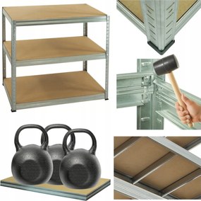 Helios horganyzott fém műhelytároló állvány 90x110x35cm 3Px350kg