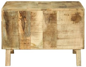 Dohányzóasztal 50x50x35 cm Tömör durva mangófából