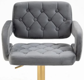 HR8403KW Grafit modern velúr szék arany lábbal