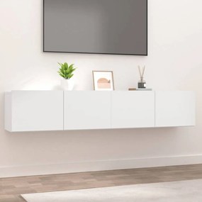 2 db fehér szerelt fa TV-szekrény 80 x 30 x 30 cm