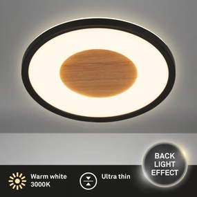 Brilo - LED mennyezeti lámpa SUFIT WOOD LED/18W/230V 3000K Ø 29 cm