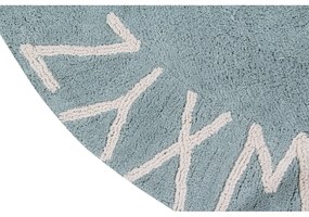 Világoskék mosható kézi szövésű pamut gyerek szőnyeg ø150 cm ABC Vintage Blue – Lorena Canals