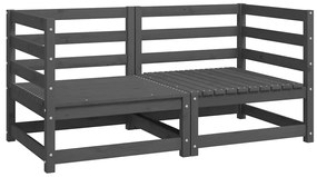 vidaXL 2 db szürke tömör fenyőfa kerti sarokkanapé