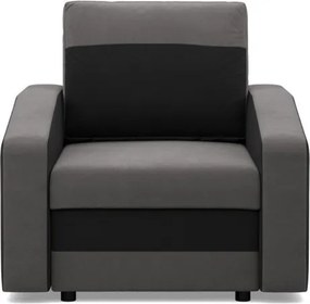 Hewlet fotel, szövet anyag, hab töltet, szürke - fekete