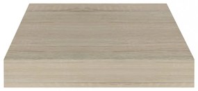 2 db tölgyszínű MDF lebegő fali polc 23 x 23,5 x 3,8 cm